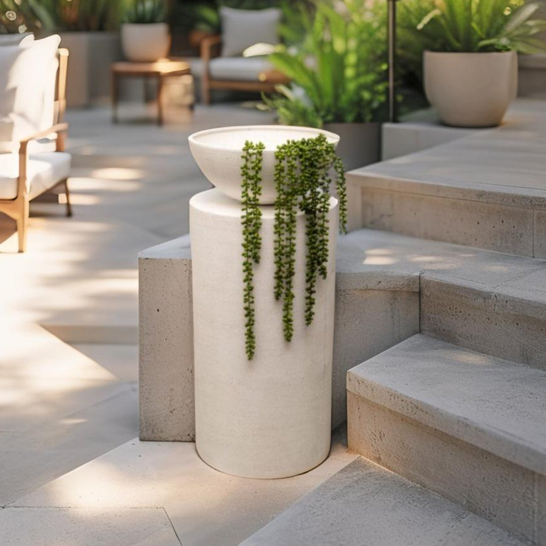 Feature Round Pillar w Planter 80cm - Image 2