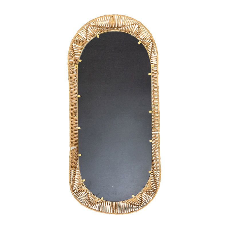 Hamptons Oval Weave Mirror 50x100cm - Image 3