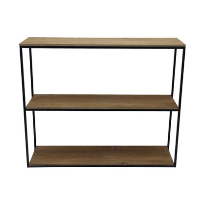 Contemporary Black Frame 3 Shelf Wall Unit 76x20cm - Image 2