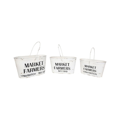 Set 3 Farmers Market Buckets 41cm