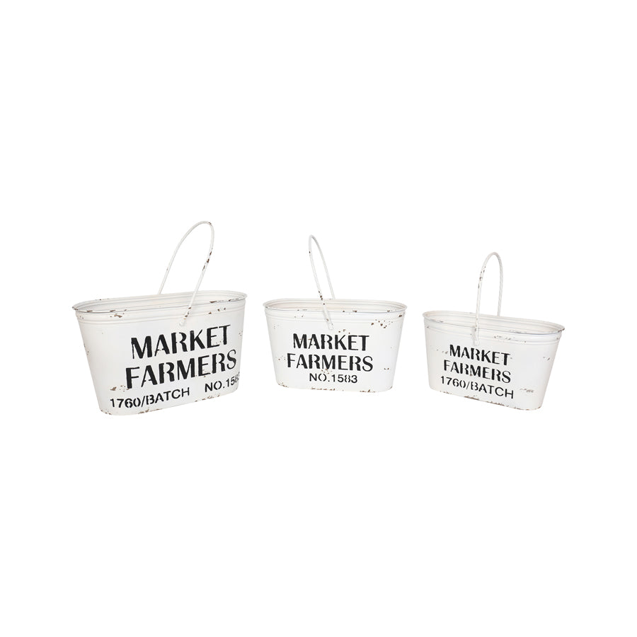 Set 3 Farmers Market Buckets 41cm - Image 2