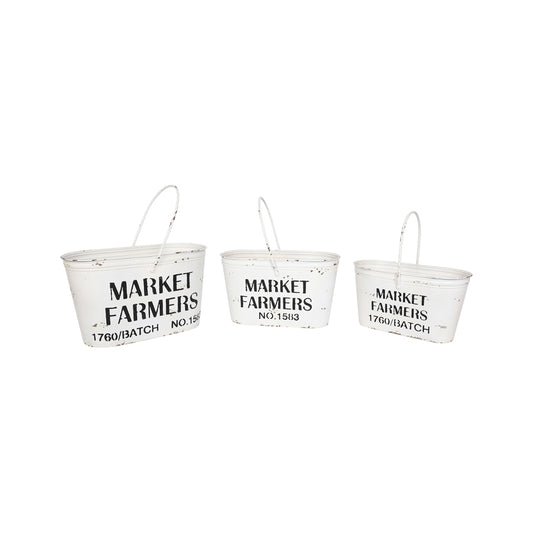 Set 3 Farmers Market Buckets 41cm - Image 2