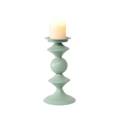Teal Geo Metal Candle holder 27cm - Image 2