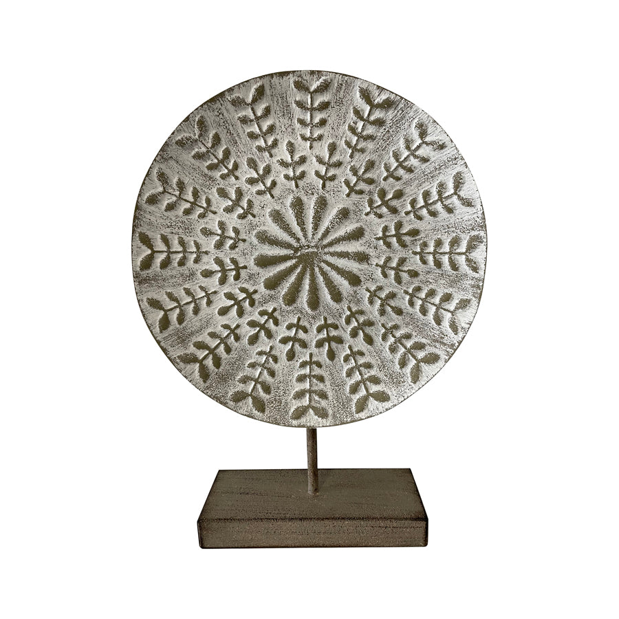 Round Contemporary Zen Plaque On Base Metal 40cm
