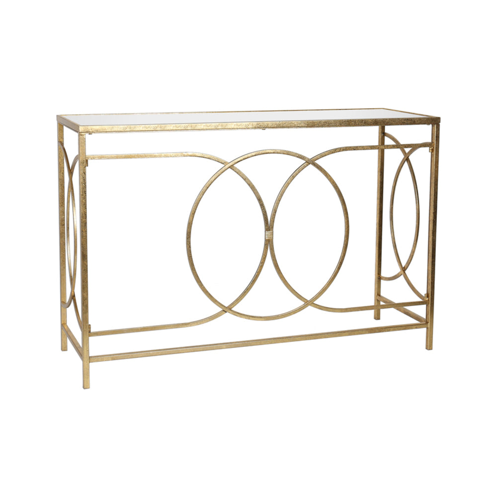 Aura Geometric Mirror Top Console Table 120cm