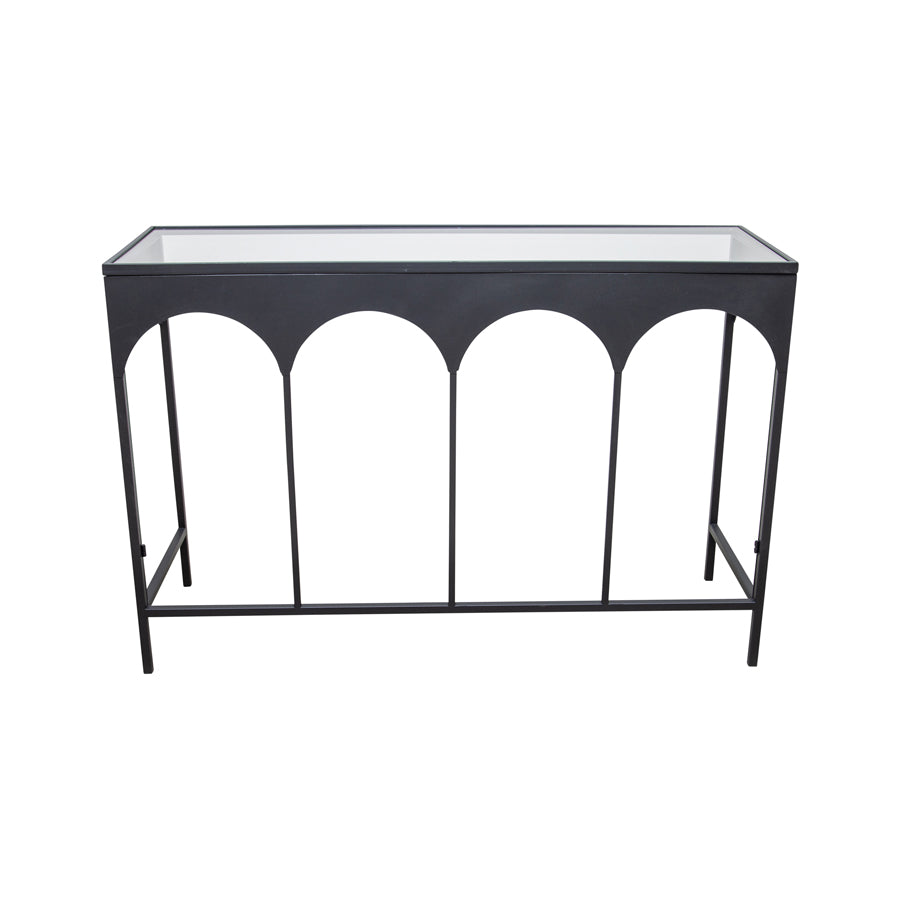 Nero Arc Glass Top Console Table 120cm - Image 2