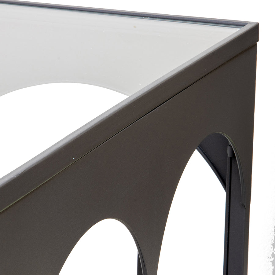Nero Arc Glass Top Console Table 120cm - Image 3