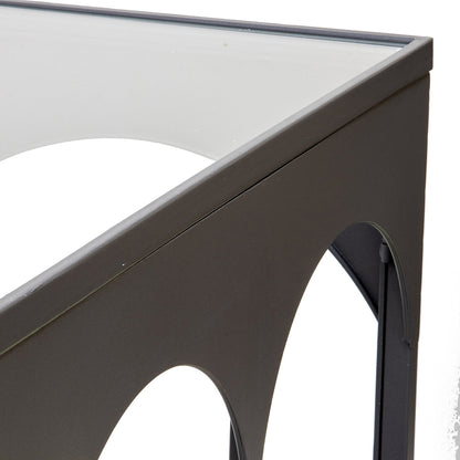 Nero Arc Glass Top Console Table 120cm - Image 3
