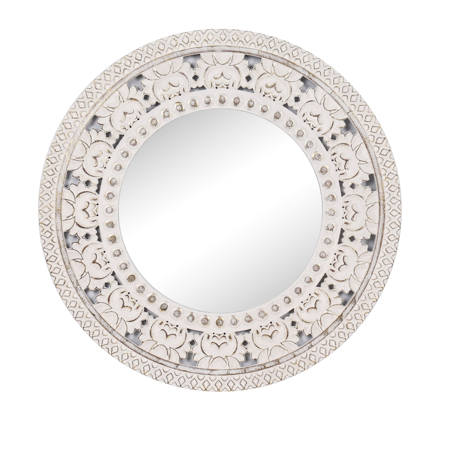 Ornate Carved Bold Frame Wall Mirror 80cm