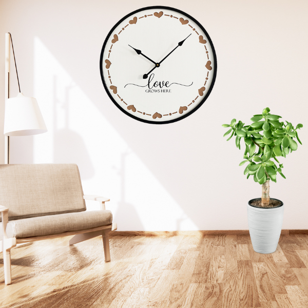 Love Grows Here Wall Clock 60cm - Image 4