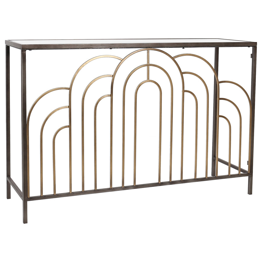Aura Art Deco Console Table w Mirror Top 120cm