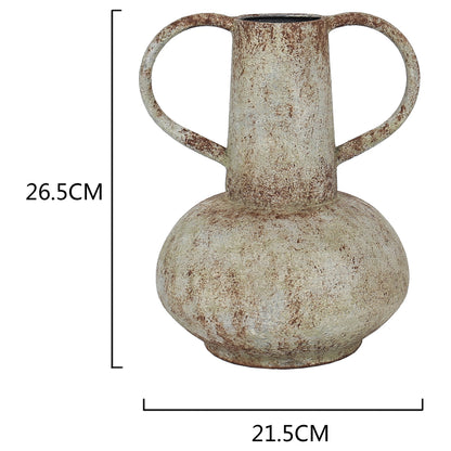 Artisan Aged Vase w Wide Base & Handles 26cm - Image 2