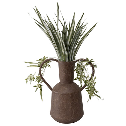 Artisan Aged Vase w Heart Handles 37cm