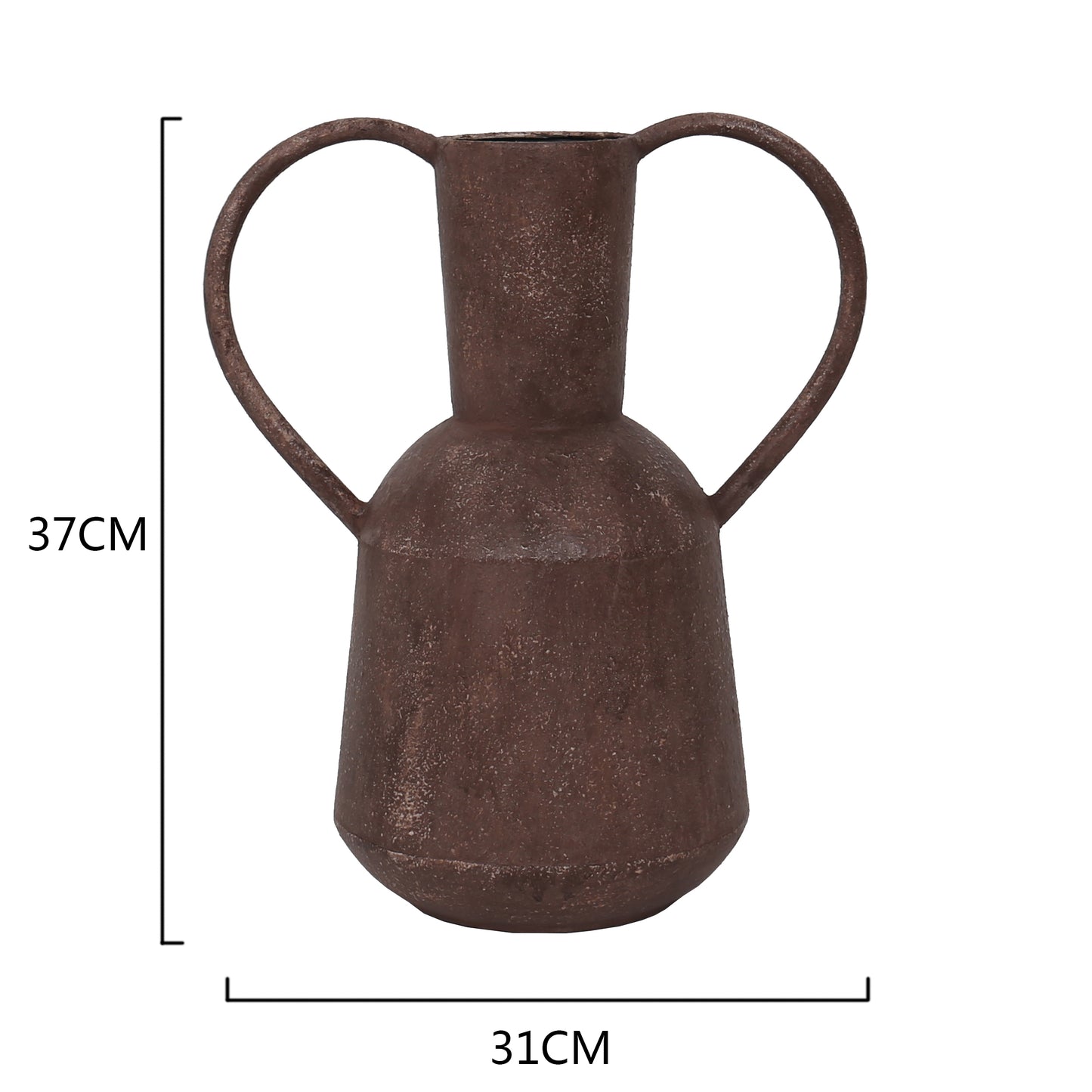 Artisan Aged Vase w Heart Handles 37cm - Image 4