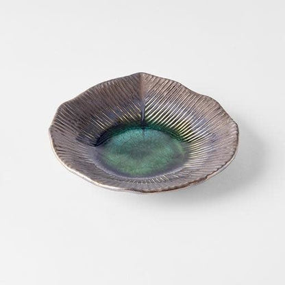 Plate Leaf Shape 16cm Midori Green Glaze