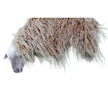 Long Haired Hand-Made Sheep Framed Canvas Wall Art 40cm - Image 3