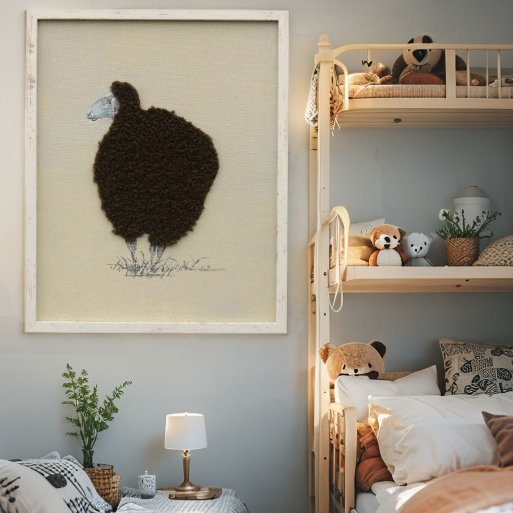 Cuddly Sheep Hand-Made Framed Canvas Wall Art 50cm - Image 2