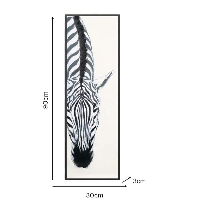 Classic Zebra w Artificial Fur Framed Canvas Wall Art 90cm - Image 4