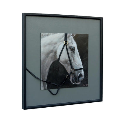 Horse w 3D Bridle Framed Canvas Wall Art 60cm - Image 3