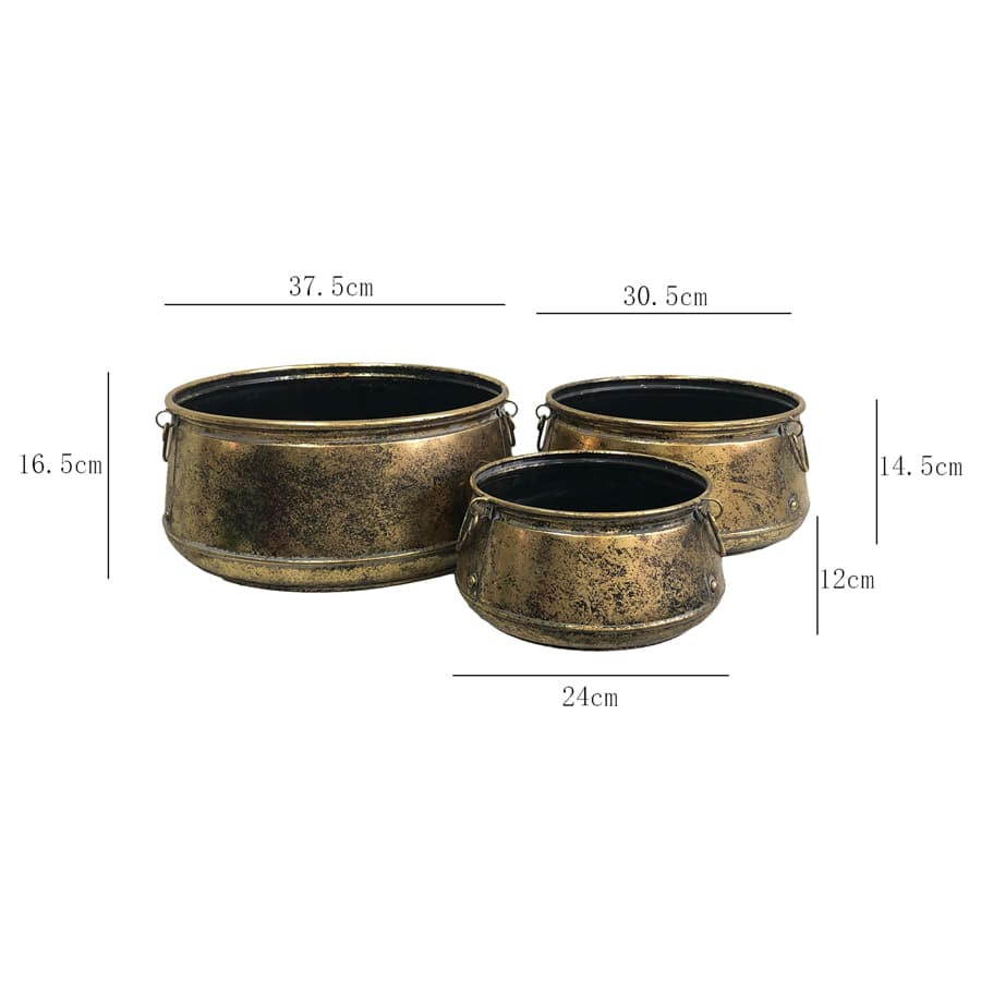 Set 3 Nested Vintage Pots Handles 38x17cm - Image 4
