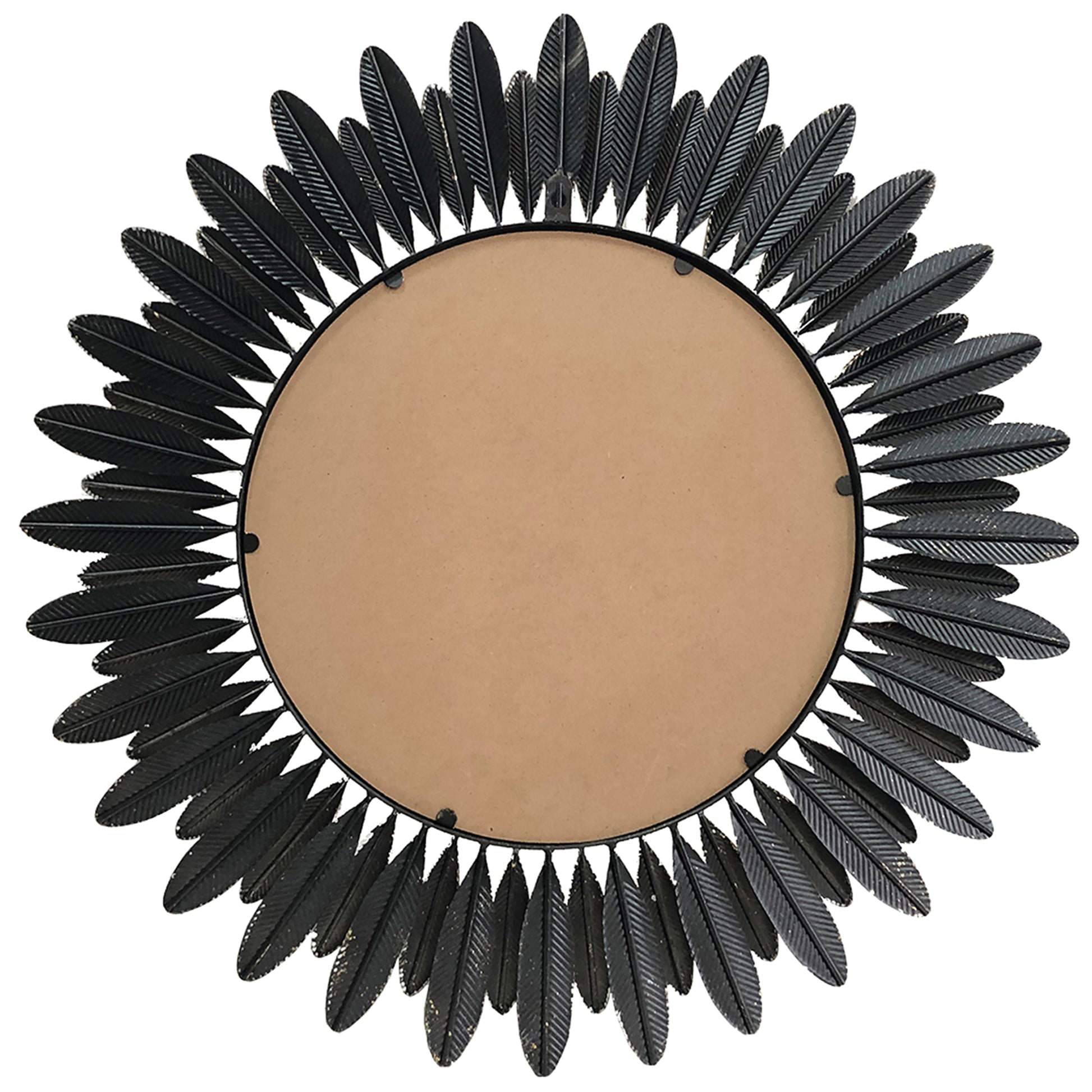 Lustre Gold Leaf Round Wall Mirror 65x64cm - Image 2