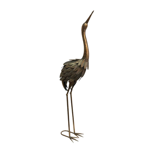 Lustre Gold Crane Looking Up 34x118cm