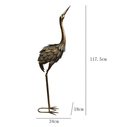 Lustre Gold Crane Looking Up 34x118cm - Image 3