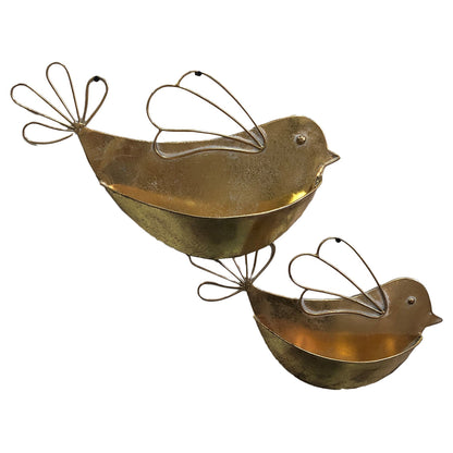 Set 2 Nested Lustre Gold Wall Planters 8x29cm - Image 5