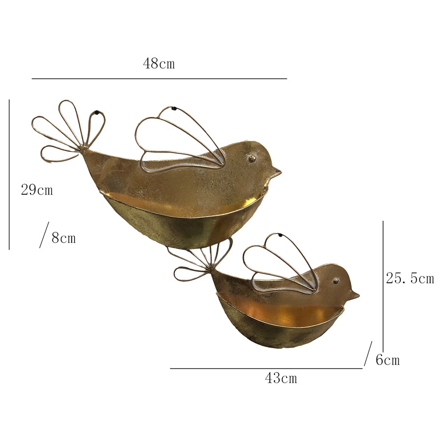 Set 2 Nested Lustre Gold Wall Planters 8x29cm - Image 4