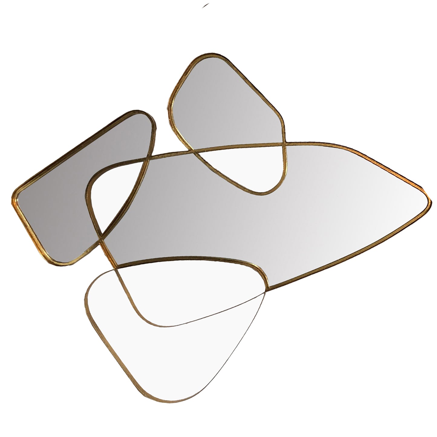 Lustre Gold 4-Frame Asymmetric Wall Mirror 94x72cm