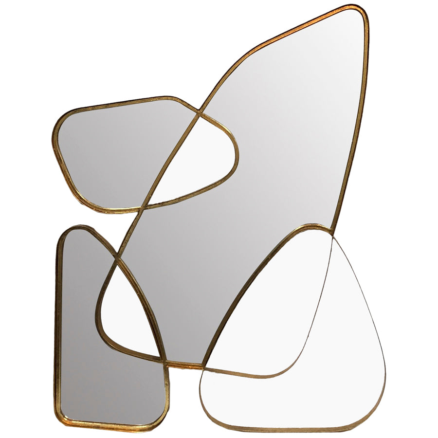 Lustre Gold 4-Frame Asymmetric Wall Mirror 94x72cm - Image 2