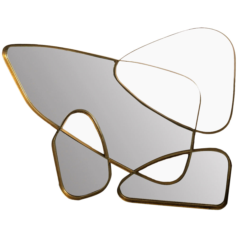 Lustre Gold 4-Frame Asymmetric Wall Mirror 94x72cm - Image 3