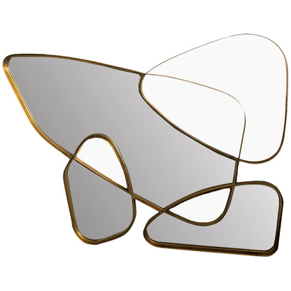Lustre Gold 4-Frame Asymmetric Wall Mirror 94x72cm - Image 3