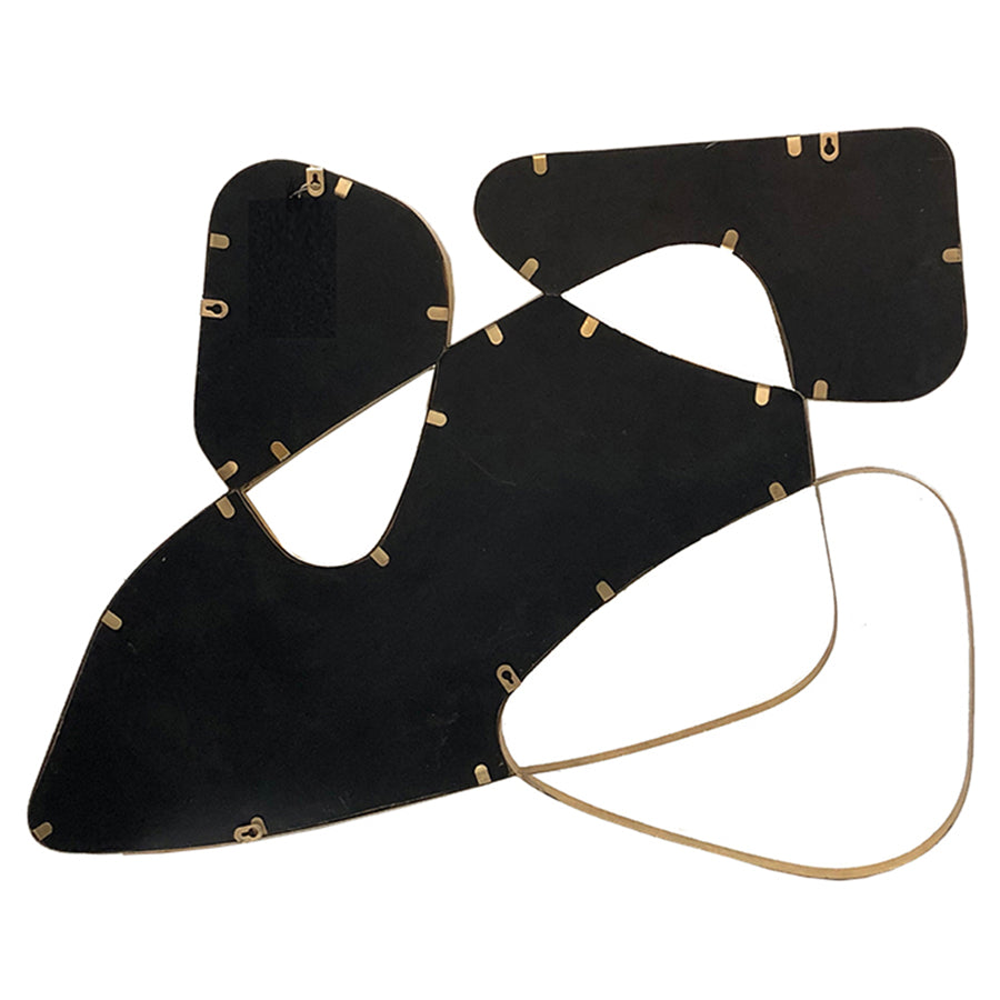 Lustre Gold 4-Frame Asymmetric Wall Mirror 94x72cm - Image 4
