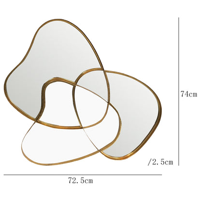 Lustre Gold Asymmetric Wall Mirror 72x74cm - Image 3