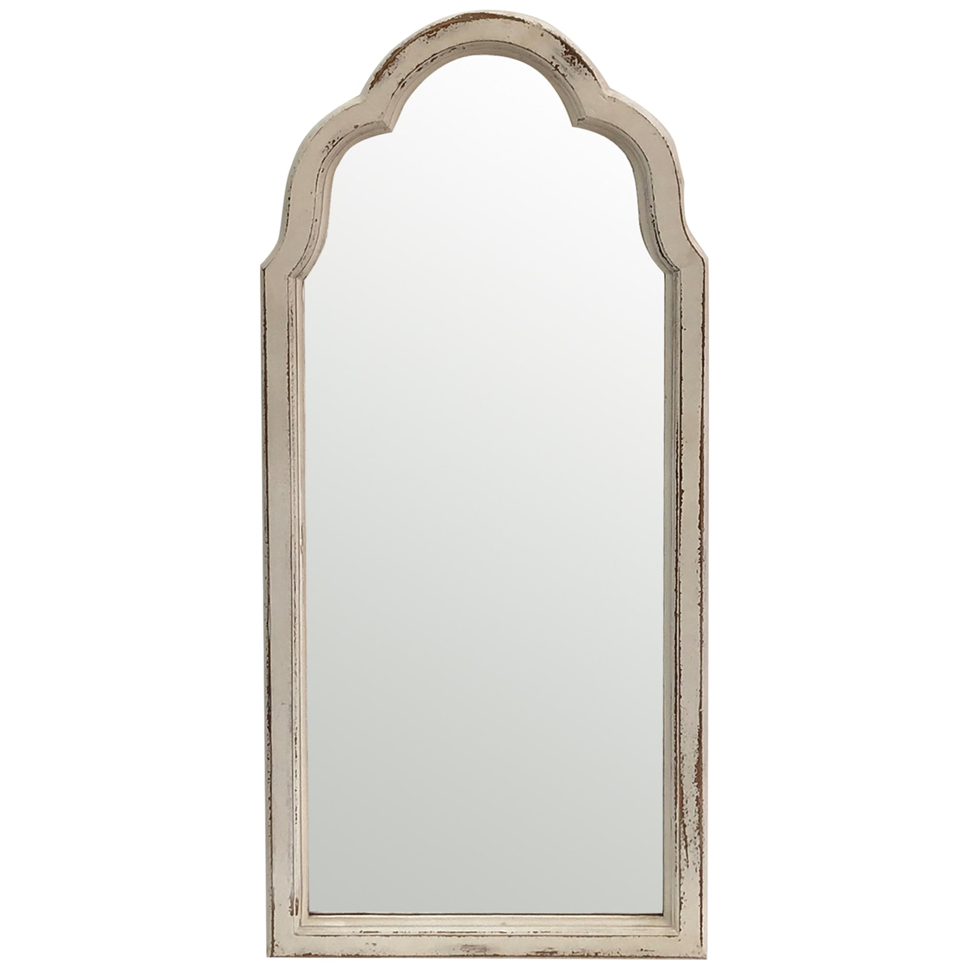 French Provincial Classic Wood-Frame Wall Mirror 41x93cm