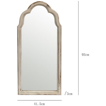 French Provincial Classic Wood-Frame Wall Mirror 41x93cm - Image 3