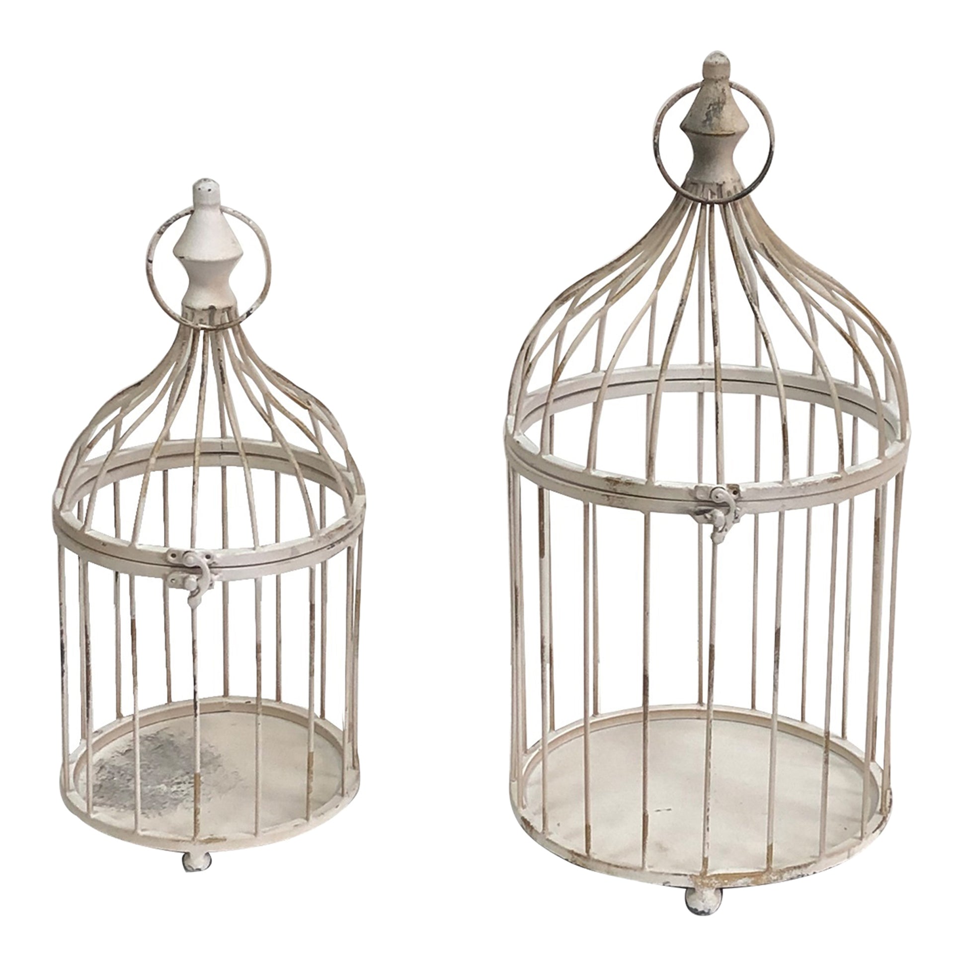 Set 2 Nested French Provincial Cone-Shape Birdcages 24x50cm