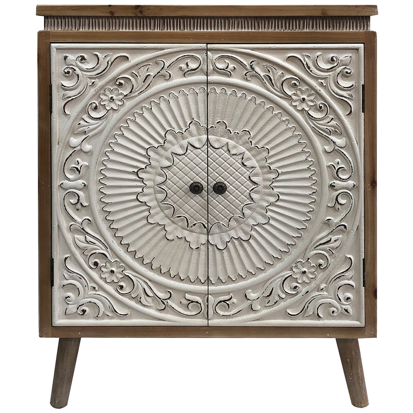 Moulded Mandala Double-Door Cabinet 65x87cm - Image 2