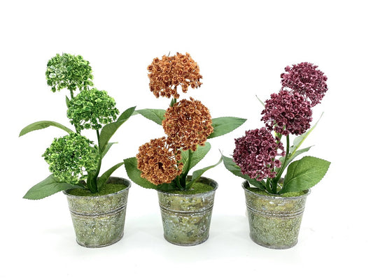 Set 3 Artificial 3 Stem Cotage Flower 27cm