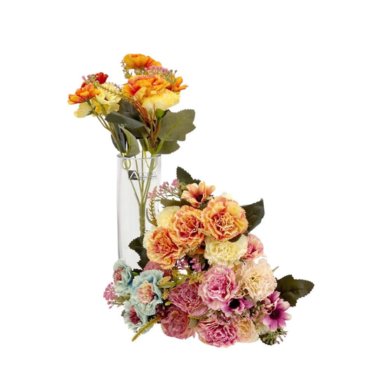 bulk 24 Artificial Carnation 8 Heads Assorted 28cm