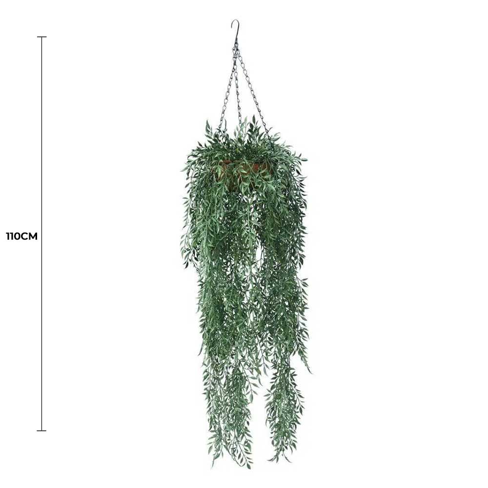 Artificial Fern Hanging Basket UV Resistant 110cm - Image 2