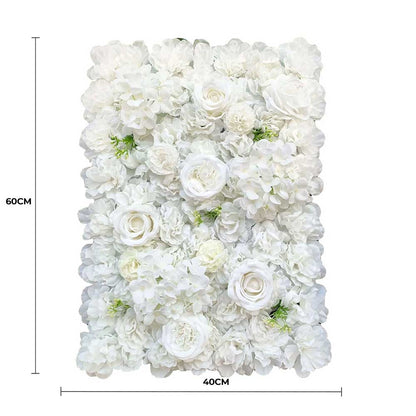 Artificial Flower Wall Backdrop Panel 40cm x 60cm Mixed Whites - Image 2
