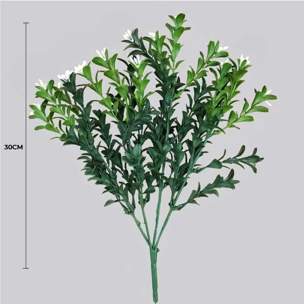 Artificial Flowering Boxwood Stem UV Resistant 30cm - Image 2