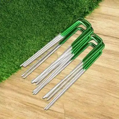 Artificial Grass Roll Pegs / Fake Grass Galvanized Metal Pegs with Green Top 100 Pieces - Image 2