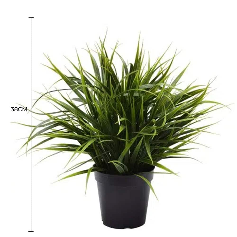 Artificial Ornamental Potted Dense Green Grass UV Resistant 38cm - Image 2