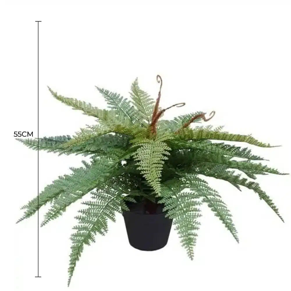 Artificial Potted Fishtail Fern 55cm - Image 2