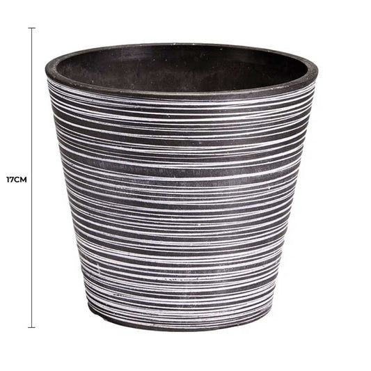 Black and White Engraved Pot 17cm - Image 2