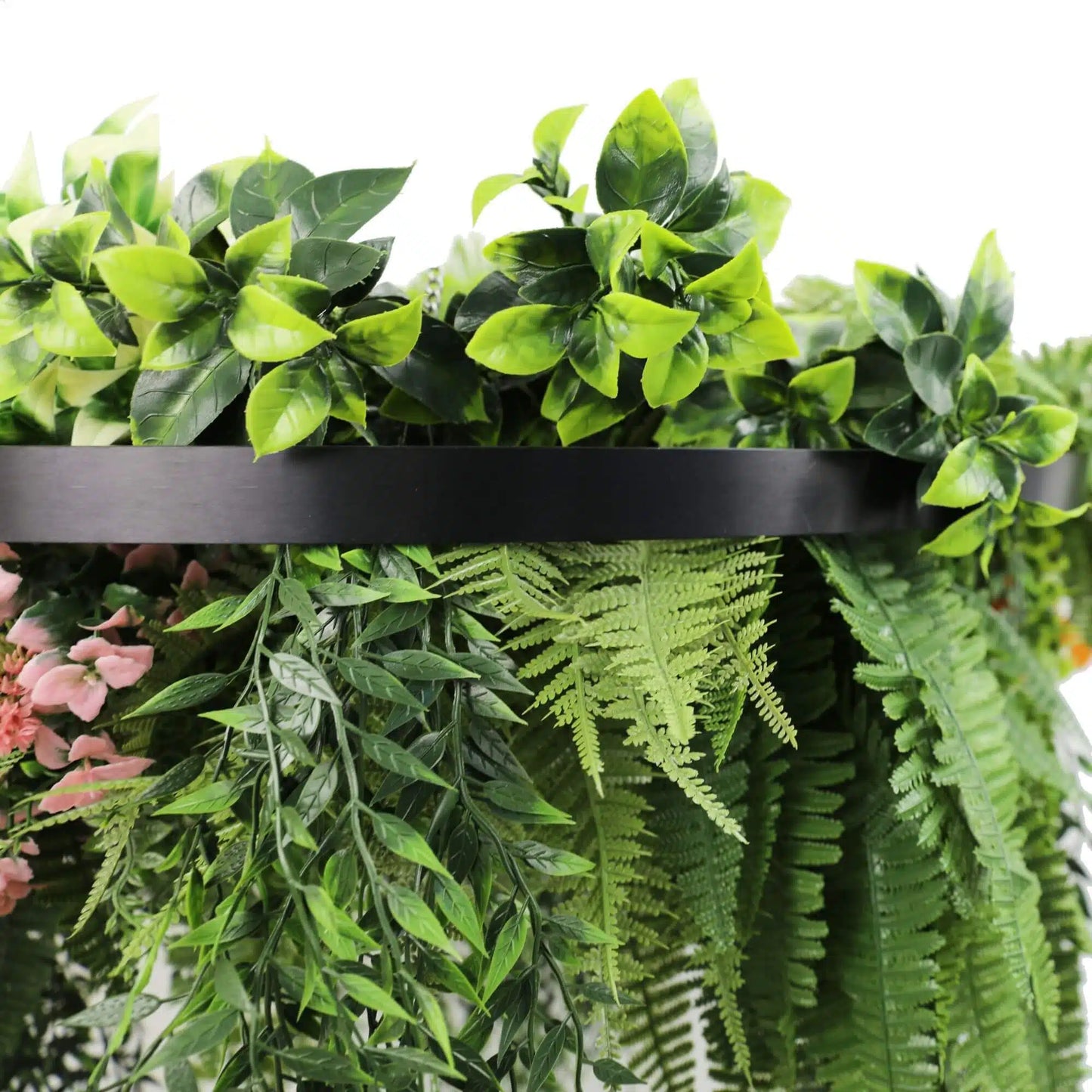 Black Artificial Hanging Green Wall Disc 60cm UV Resistant - Image 3