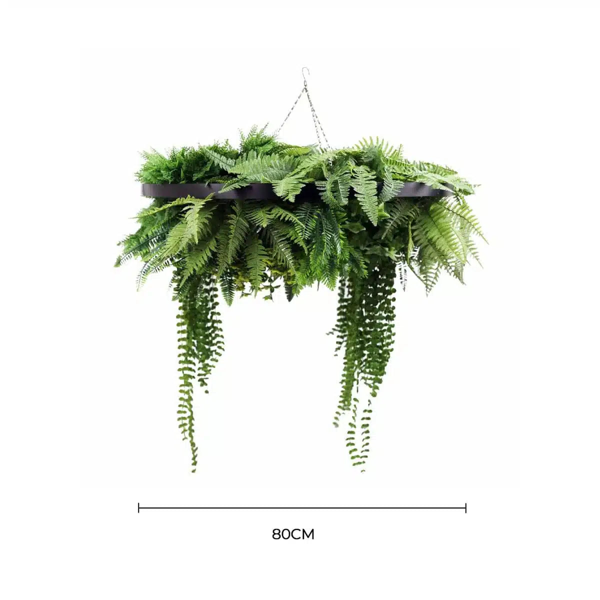 Black Artificial Hanging Green Wall Disc 80cm UV Resistant - Image 2
